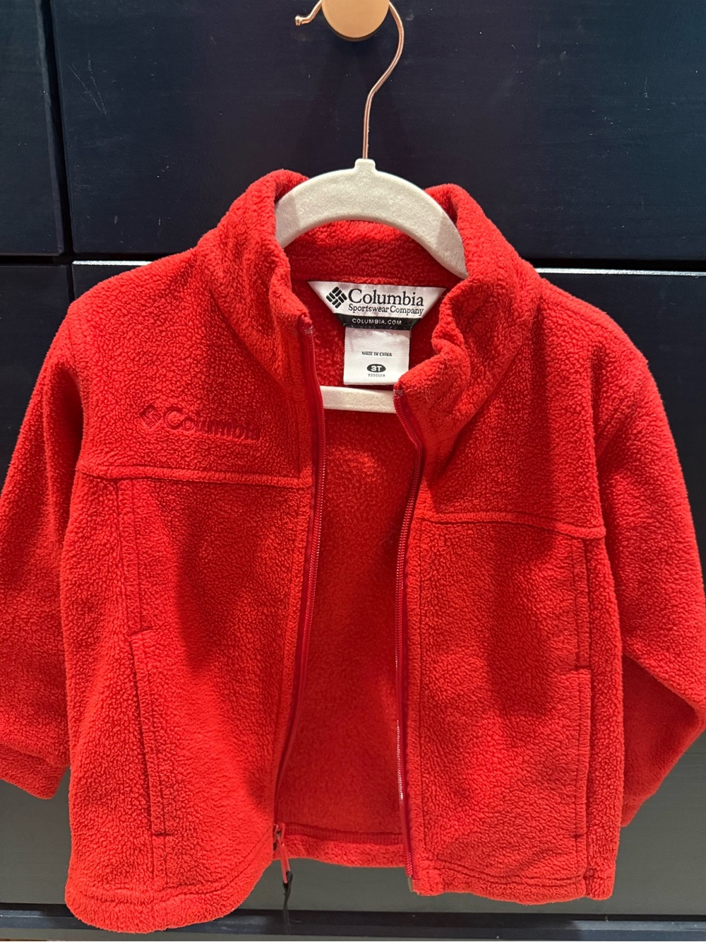 Columbia Kids Red Full-Zip Fleece Jacket